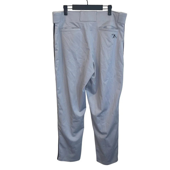 Nike Men's Softball Pants XL Gray Solid Logo 100% Polyester High-Rise Pockets - Picture 2 of 9